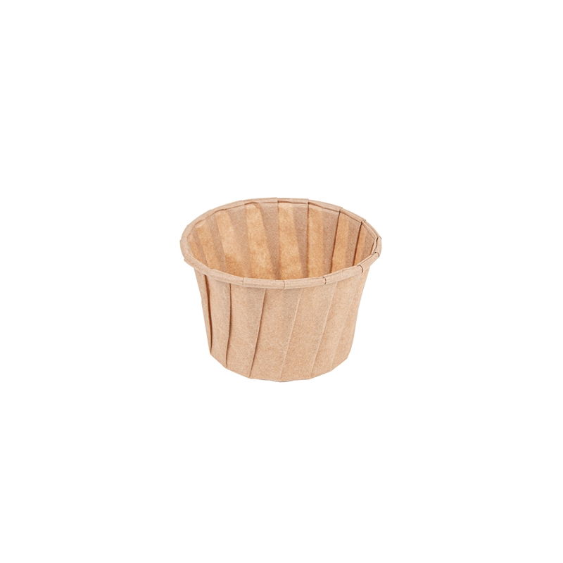 POTS TRAITEUR PAPIER PLISSÉ 100 ML (3,2 oz) 80 G/M2 Ø6,6/5x4,2 CM NATUREL PARCH.INGRAISSABLE (250 UNITÉ)