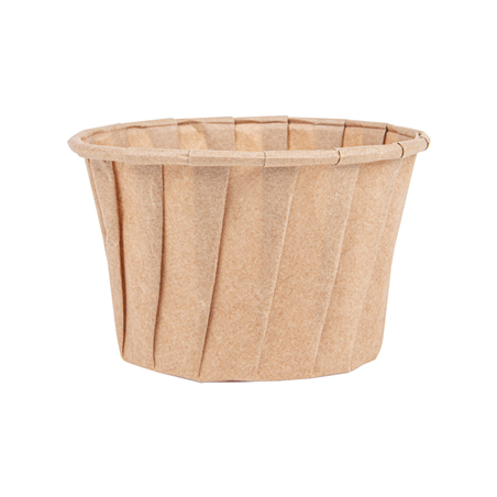 POTS TRAITEUR PAPIER PLISSÉ 100 ML (3,2 oz) 80 G/M2 Ø6,6/5x4,2 CM NATUREL PARCH.INGRAISSABLE (250 UNITÉ)