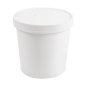 RÉCIPIENTS + COUVERCLES 780 ML - 26 oz 330 + 18 PE G/M2 Ø11,7/9,2x11 CM BLANC CARTON (250 UNITÉ)