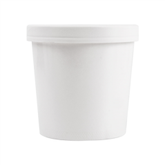 RÉCIPIENTS + COUVERCLES 780 ML - 26 oz 330 + 18 PE G/M2 Ø11,7/9,2x11 CM BLANC CARTON (250 UNITÉ)