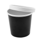 RÉCIPIENTS + COUVERCLES 780 ML - 26 oz 330 + 18 PE G/M2 Ø11,7/9,2x11 CM NOIR CARTON (250 UNITÉ)