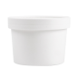 RÉCIPIENTS + COUVERCLES 240 ML - 8 oz 300 + 18 PE G/M2 Ø9/7,5x6 CM BLANC CARTON (250 UNITÉ)