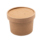 RÉCIPIENTS +COUVERCLES 240 ML - 8 oz 300 + 18 PE G/M2 Ø9/7,5x6 CM NATUREL KRAFT (250 UNITÉ)