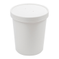 RÉCIPIENTS + COUVERCLES 960 ML - 32 oz 330 + 18 PE G/M2 Ø11,7/9,2x13,5 CM BLANC CARTON (250 UNITÉ)