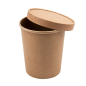 RÉCIPIENTS + COUVERCLES 960 ML - 32 oz 330 + 18 PE G/M2 Ø11,7/9x13,5 CM NATUREL KRAFT (250 UNITÉ)