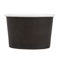 POTS À GLACES 120 ML 210 + 18PE G/M2 Ø 7,7x4,7 CM NOIR CARTON (2000 UNITÉ)