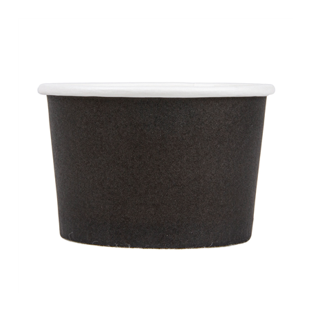 POTS À GLACES 120 ML 210 + 18PE G/M2 Ø 7,7x4,7 CM NOIR CARTON (2000 UNITÉ)