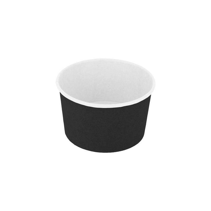 POTS À GLACES 240 ML 250 + 18PE G/M2 Ø 9,4x5,5 CM NOIR CARTON (2000 UNITÉ)