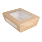 BOÎTES AVEC FENÊTRE POUR SALADE 700 ML - 23,3 oz 391 G/M2 + PE 16x12x5 CM MARRON CARTON (200 UNITÉ)