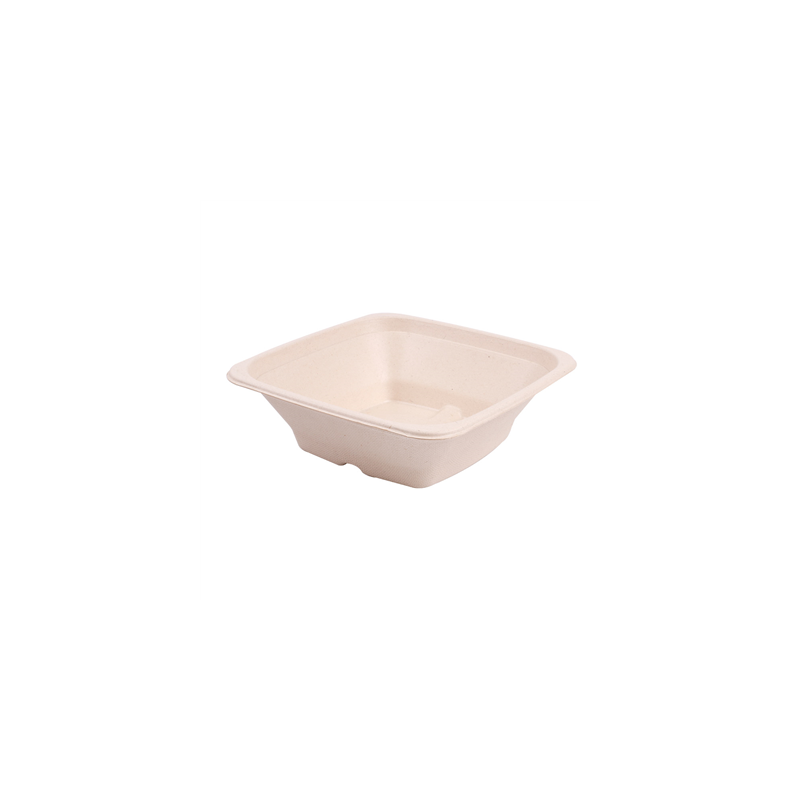 BOLS CARRÉS 'BIONIC' 700 ML 18x18x6 CM NATUREL BAGASSE (400 UNITÉ)
