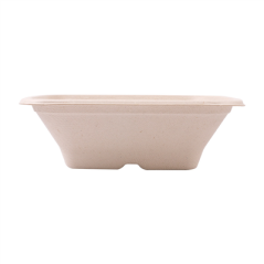 BOLS CARRÉS 'BIONIC' 700 ML 18x18x6 CM NATUREL BAGASSE (400 UNITÉ)