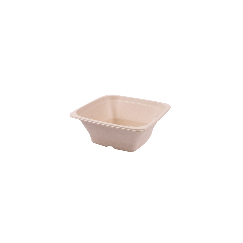BOLS CARRÉS 'BIONIC' 950 ML 18x18x7 CM NATUREL BAGASSE (400 UNITÉ)