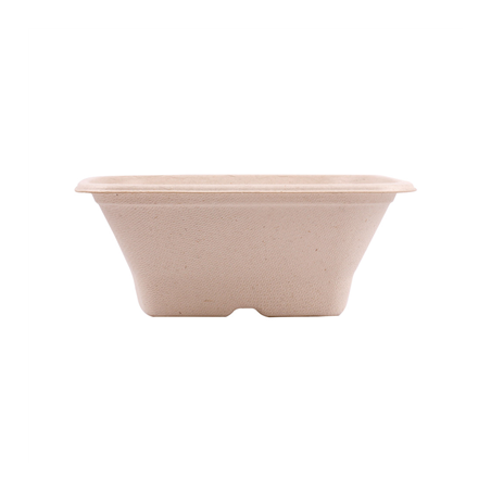 BOLS CARRÉS 'BIONIC' 950 ML 18x18x7 CM NATUREL BAGASSE (400 UNITÉ)