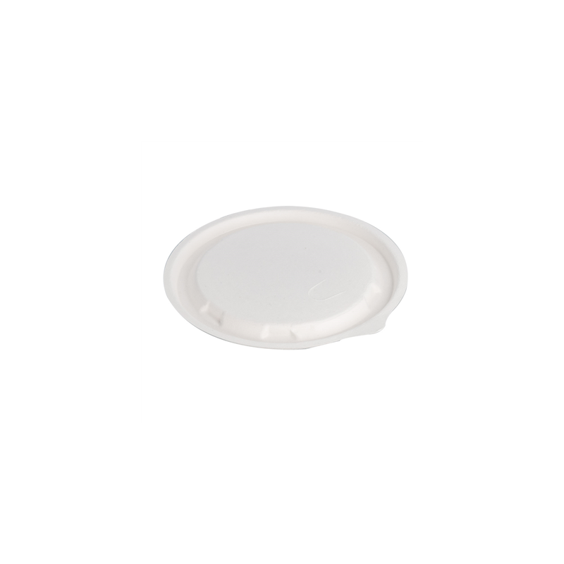 COUVERCLES BAS POUR SALADIERS 215.84 'BIONIC'  Ø 14x0,7 CM BLANC BAGASSE (900 UNITÉ)