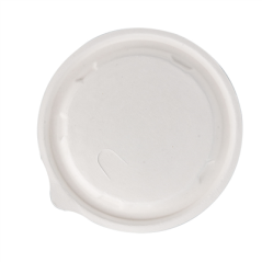COUVERCLES BAS POUR SALADIERS 215.84 'BIONIC'  Ø 14x0,7 CM BLANC BAGASSE (900 UNITÉ)
