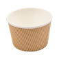 POTS DOUBLE PAROI, ONDULÉ 500 ML - 16,6 oz 280 + 250 + 18PE G/M2 Ø11,5/8,8x7,5 CM MARRON CARTON (500 UNITÉ)