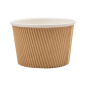 POTS DOUBLE PAROI, ONDULÉ 500 ML - 16,6 oz 280 + 250 + 18PE G/M2 Ø11,5/8,8x7,5 CM MARRON CARTON (500 UNITÉ)