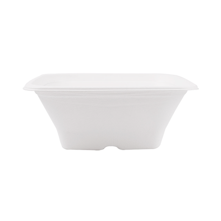 BOLS CARRÉS 'BIONIC' 950 ML 18x18x7 CM BLANC BAGASSE (400 UNITÉ)