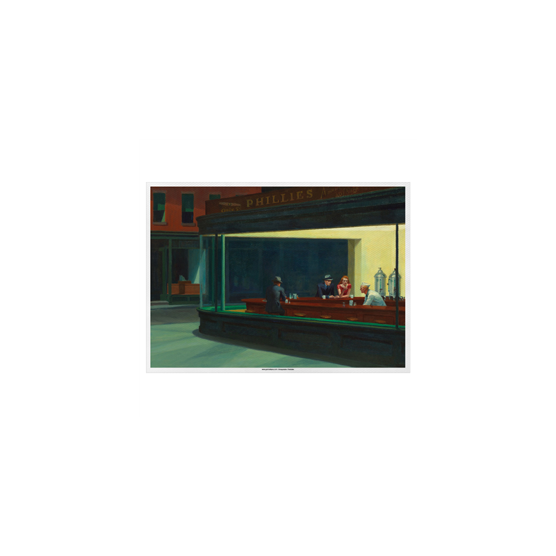 SETS DE TABLE OFFSET 'NIGHTHAWKS BY HOPPER' 70 G/M2 31x43 CM QUADRICHROMIE PAPIER (2000 UNITÉ)