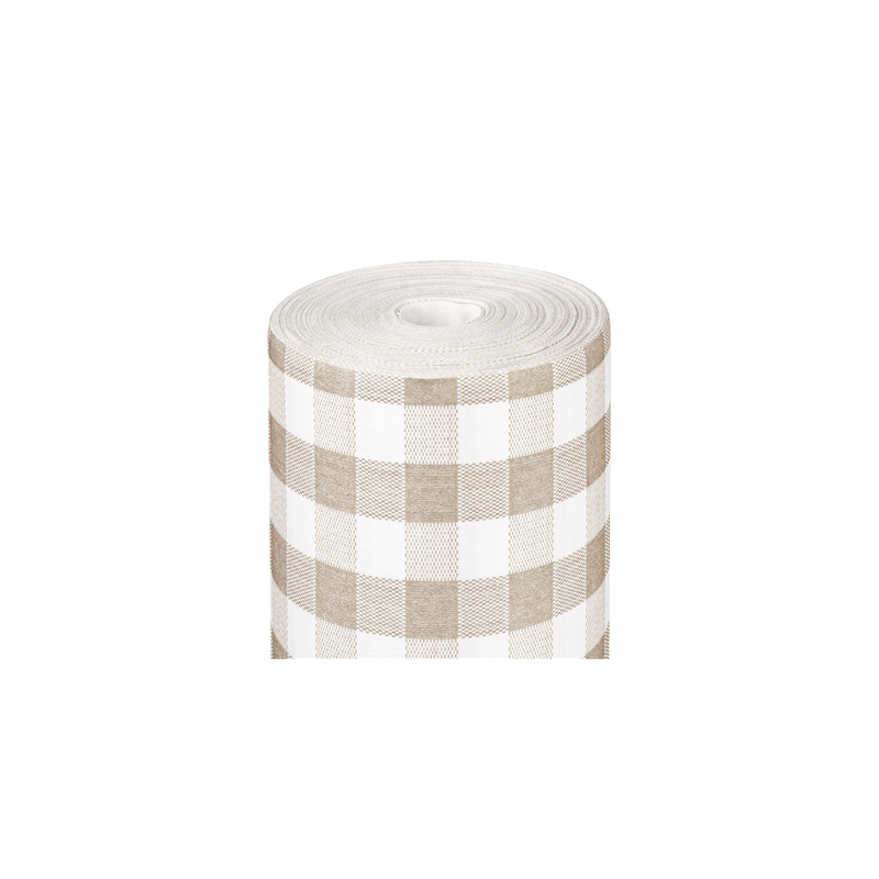 "TÊTE-À-TÊTE" PRÉ. 120CM (20 FEU.) 'LIKE LINEN - VICHY' 70 G/M2 0,40x24 M TAUPE SPUNLACE (6 UNITÉ)