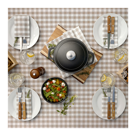 NAPPE 'LIKE LINEN - VICHY' 70 G/M2 1,20x25 M TAUPE SPUNLACE (1 UNITÉ)