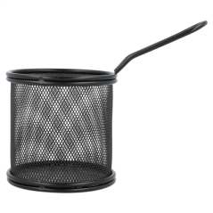 MINI FRITEUSES RONDES 'ARTINOX'  Ø 9x8 CM NOIR ACIER (6 UNITÉ)