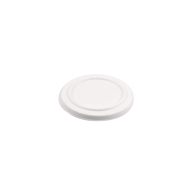COUVERCLES POUR POTS 228.86 'BIONIC'  Ø 12x1,2 CM BLANC BAGASSE (500 UNITÉ)