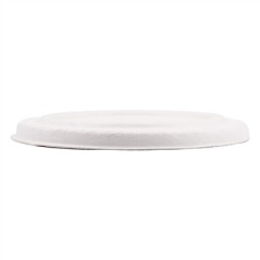 COUVERCLES POUR POTS 228.86 'BIONIC'  Ø 12x1,2 CM BLANC BAGASSE (500 UNITÉ)