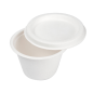 MINI POTS + COUVERCLES 'BIONIC' 120 ML Ø7,4x5,1+0,7 CM BLANC BAGASSE (800 UNITÉ)
