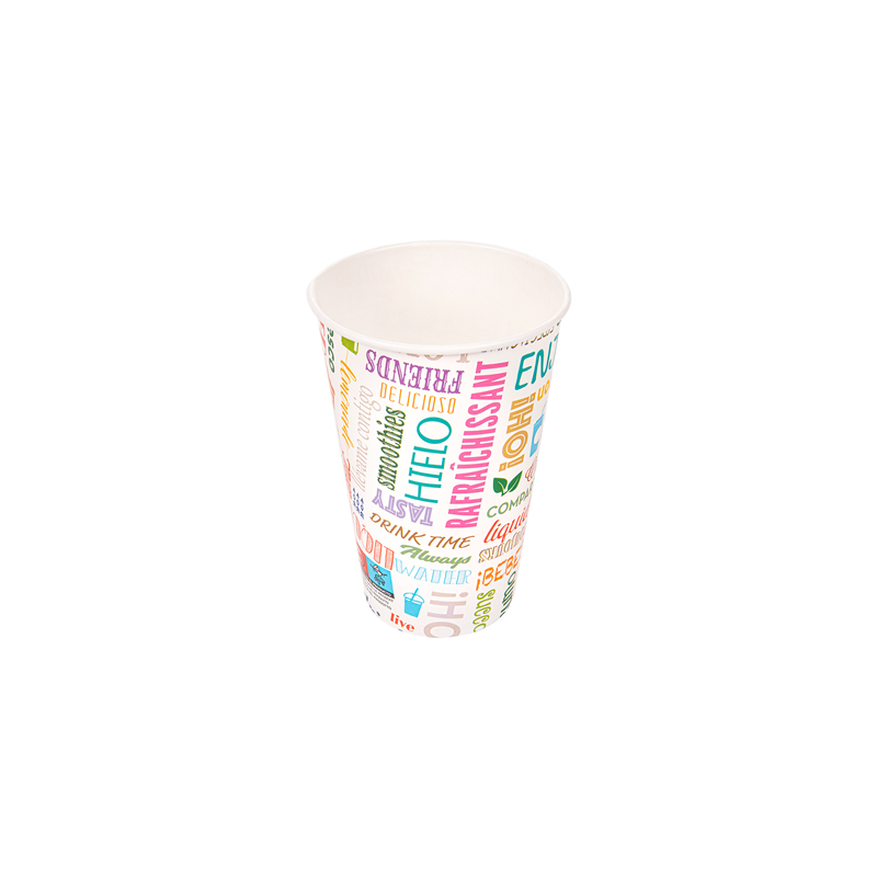 GOBELETS 'PAROLE' 16 OZ - 480 ML 280 + 18PE G/M2 Ø9/6x12,6 CM BLANC CARTON (1000 UNITÉ)