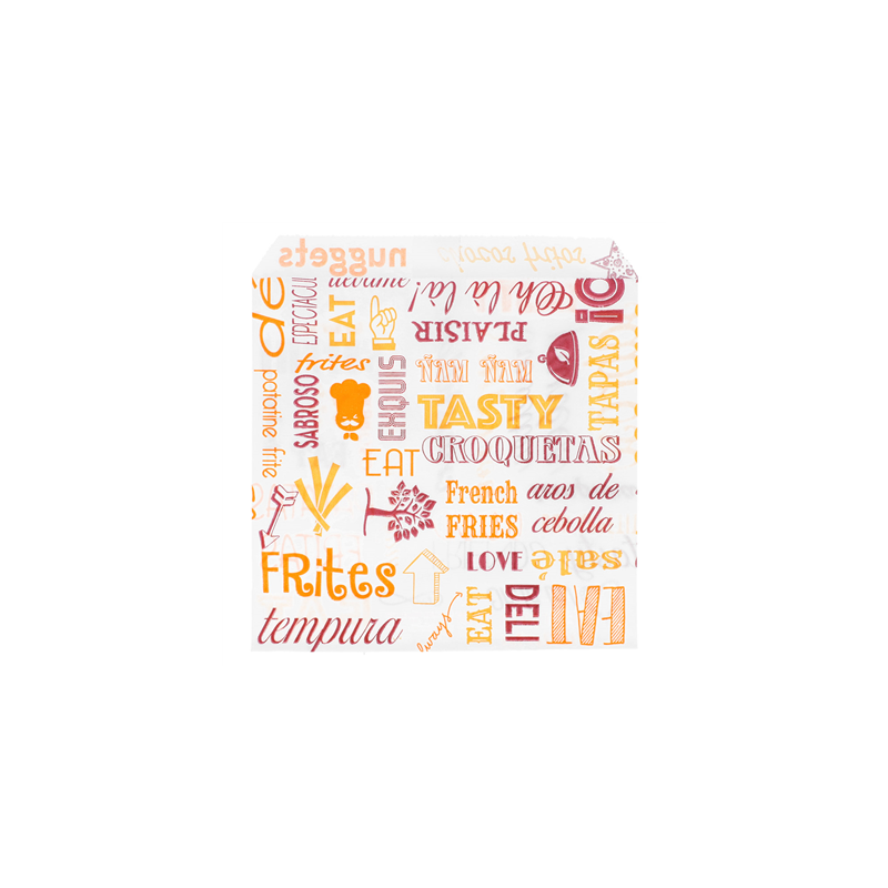 SACHET POUR FRITURES 'PAROLE' 35 G/M2 12x12 CM BLANC PARCH.INGRAISSABLE (1000 UNITÉ)