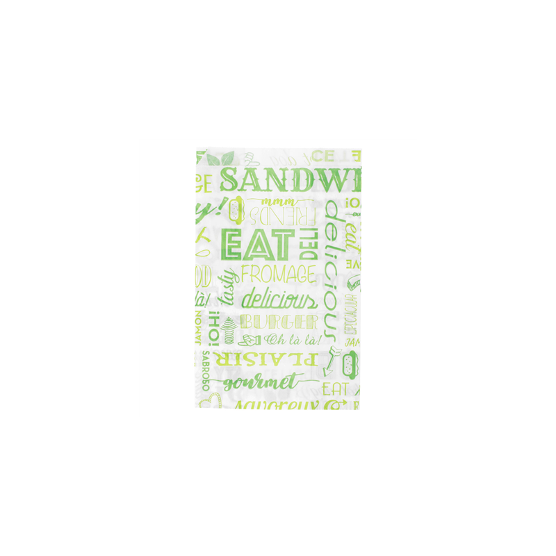 POCHETTES HAMBURGERS 'PAROLE' 32 G/M2 12+7x18 CM VERT PARCH.INGRAISSABLE (500 UNITÉ)