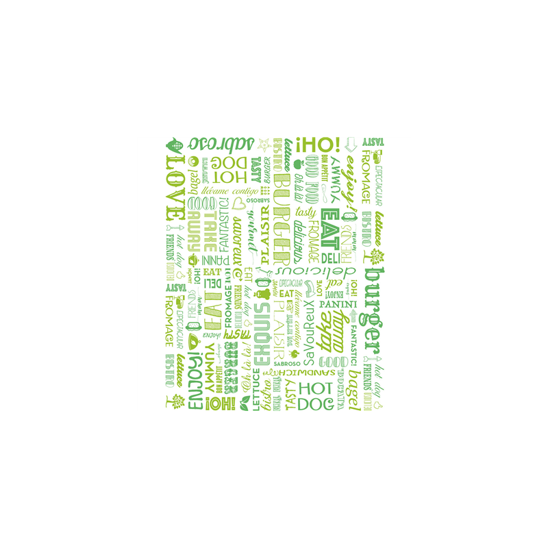 PAPIER INGRAISSABLES FAST FOOD 'PAROLE' 35 G/M2 28x34 CM VERT PARCH.INGRAISSABLE (1000 UNITÉ)