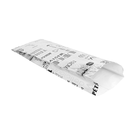SACHETS POUR SANDWICHES 'PAROLE' 35+20 G/M2 12+4x35 CM ARGENTE PARCHEMIN + ALUMINIUM (500 UNITÉ)