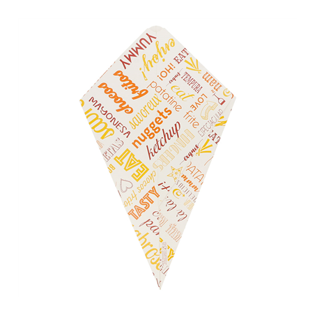 CORNETS AVEC LANGUETTES 'THEPACK PAROLE' 250 G 230 G/M2 16,5x27 CM BLANC CARTON ONDULÉ NANO-MICRO (1200 UNITÉ)