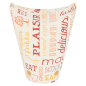 GOBELETS À FRITES AVEC FERMETURE 'PAROLE' 12 OZ - 360 ML 220 + 18PE G/M2 6,7x12,5 CM BLANC CARTON (100 UNITÉ)