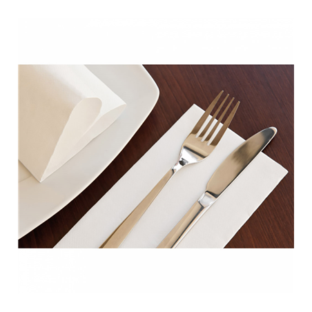 SERVIETTES ECOLABEL P. 1/8 'DOUBLE POINT' 18 G/M2 40x40 CM BLANC OUATE (1200 UNITÉ)