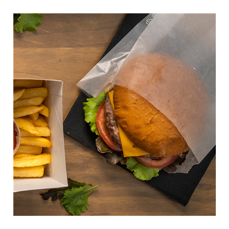 SACHETS POUR SANDWICHES AVEC FENÊTRE ECO 'PANORAMA' 30 G/M2 14+6x23 CM TRANSLUCIDE PAPIER CRISTAL (250 UNITÉ)