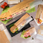 SACHETS POUR SANDWICHES AVEC FENÊTRE ECO 'CORNER WINDOW' 38 G/M2 9+5,5x18 CM NATUREL PARCH.INGRAISSABLE (250 UNITÉ)