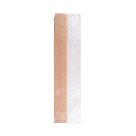 SACHETS POUR SANDWICHES AVEC FENÊTRE ECO 'CORNER WINDOW' 40 G/M2 9+5,5x38 CM NATUREL PARCH.INGRAISSABLE (250 UNITÉ)