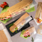 SACHETS POUR SANDWICHES AVEC FENÊTRE ECO 'CORNER WINDOW' 38 G/M2 12+6x23 CM NATUREL PARCH.INGRAISSABLE (250 UNITÉ)