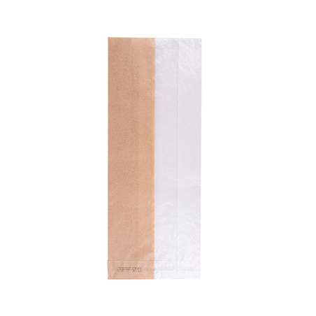 SACHETS POUR SANDWICHES AVEC FENÊTRE ECO 'CORNER WINDOW' 40 G/M2 12+6x30 CM NATUREL PARCH.INGRAISSABLE (250 UNITÉ)