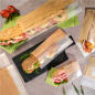 SACHETS POUR SANDWICHES AVEC FENÊTRE ECO 'CORNER WINDOW' 40 G/M2 12+6x38 CM NATUREL PARCH.INGRAISSABLE (250 UNITÉ)