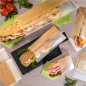 SACHETS POUR SANDWICHES AVEC FENÊTRE ECO 'CORNER WINDOW' 40 G/M2 14+8x38 CM NATUREL PARCH.INGRAISSABLE (250 UNITÉ)