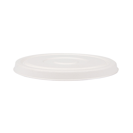 COUVERCLES BAS POUR SALADIERS 231.26/224.32 'BIONIC'  Ø16x1,2 CM BLANC BAGASSE (600 UNITÉ)