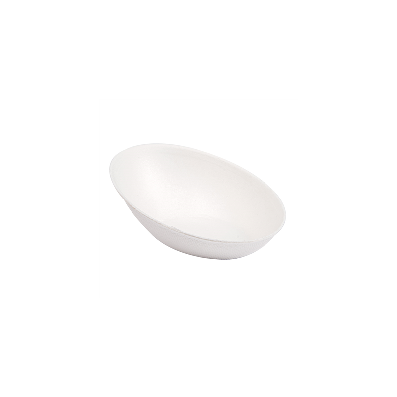 RÉCIPIENT OVALE 'BIONIC'  8x4,8x2,7 CM BLANC BAGASSE (1000 UNITÉ)