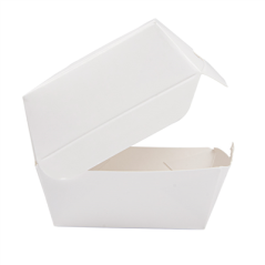 MINI BOÎTES BURGER  250 G/M2 5,3x5,7x5 CM BLANC CARTON (500 UNITÉ)