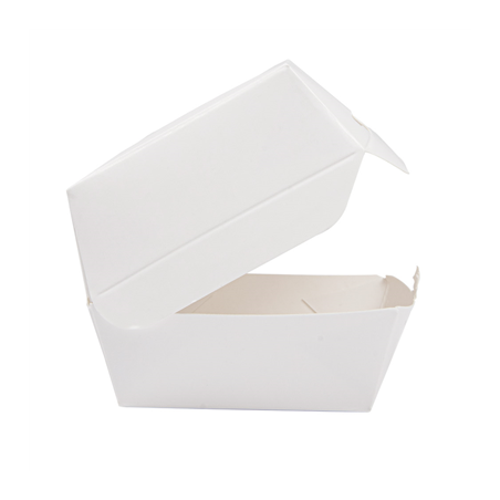 MINI BOÎTES BURGER  250 G/M2 5,3x5,7x5 CM BLANC CARTON (500 UNITÉ)