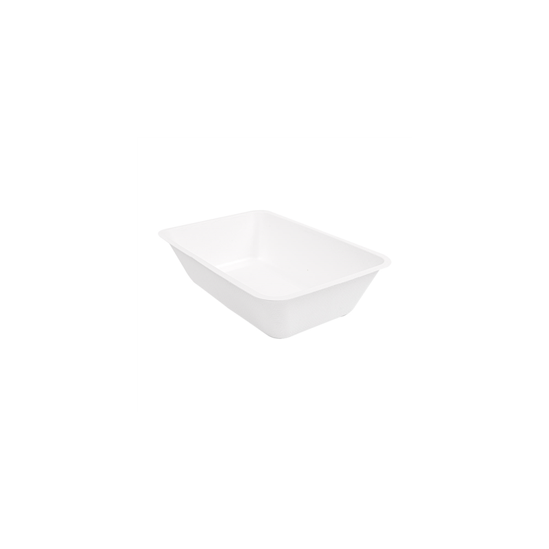 BARQUETTES 'BIONIC' 800 ML 20,3x13,6x5 CM BLANC BAGASSE (500 UNITÉ)