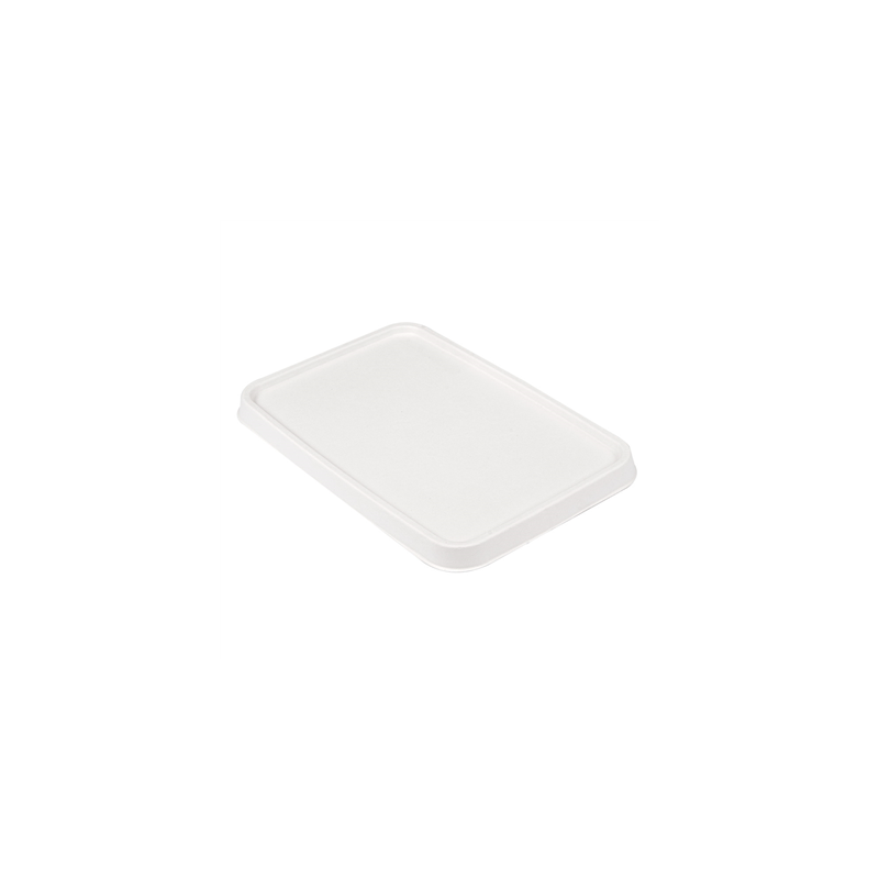 COUVERCLES POUR RÉF. 233.06/07 'BIONIC'  20,3x13,6x1,3 CM BLANC BAGASSE (500 UNITÉ)